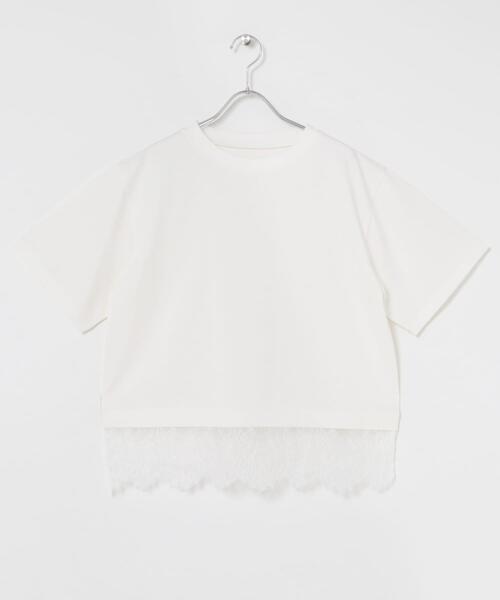 ITEMS URBANRESEARCH（アイテムズ アーバンリサーチ）の「裾レースコンビTシャツ（Tシャツ/カットソー・レディース・ホワイト/ブラウン/ブラック/チャコールグレー・FREE）」の9枚目の写真
