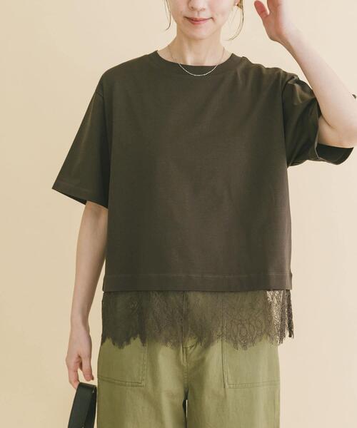 ITEMS URBANRESEARCH（アイテムズ アーバンリサーチ）の「裾レースコンビTシャツ（Tシャツ/カットソー・レディース・ホワイト/ブラウン/ブラック/チャコールグレー・FREE）」の18枚目の写真