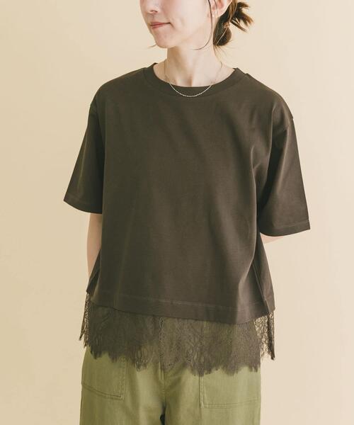 ITEMS URBANRESEARCH（アイテムズ アーバンリサーチ）の「裾レースコンビTシャツ（Tシャツ/カットソー・レディース・ホワイト/ブラウン/ブラック/チャコールグレー・FREE）」の19枚目の写真