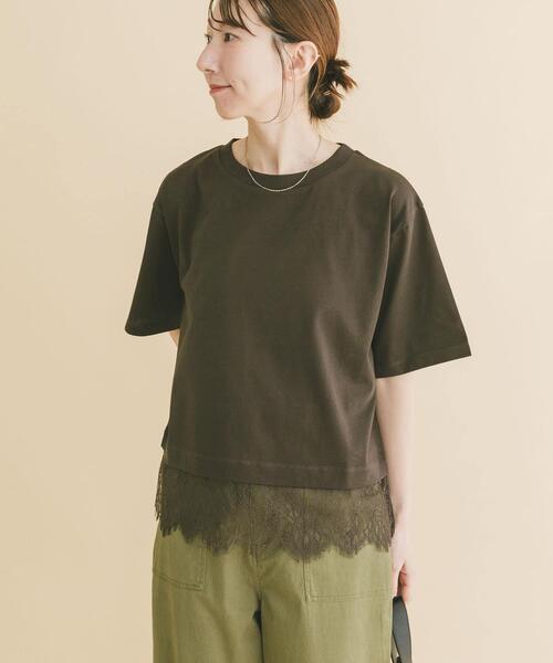ITEMS URBANRESEARCH（アイテムズ アーバンリサーチ）の「裾レースコンビTシャツ（Tシャツ/カットソー・レディース・ホワイト/ブラウン/ブラック/チャコールグレー・FREE）」の20枚目の写真