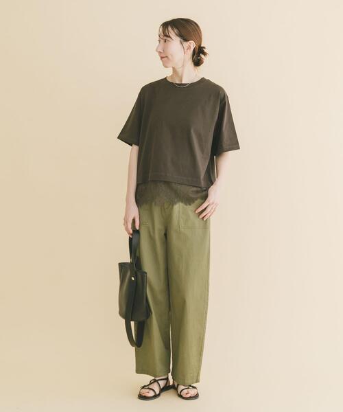 ITEMS URBANRESEARCH（アイテムズ アーバンリサーチ）の「裾レースコンビTシャツ（Tシャツ/カットソー・レディース・ホワイト/ブラウン/ブラック/チャコールグレー・FREE）」の21枚目の写真