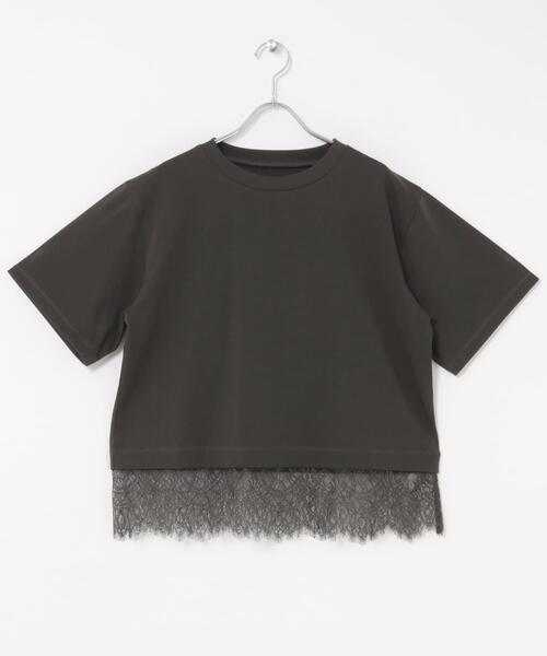 ITEMS URBANRESEARCH(アイテムズ アーバンリサーチ)の「裾レースコンビTシャツ(Tシャツ/カットソー・レディース・ホワイト/ブラウン/ブラック/チャコールグレー・FREE)」の18枚目の写真