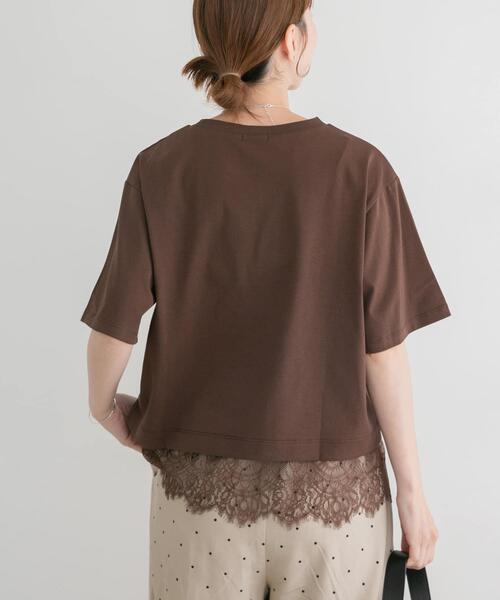 ITEMS URBANRESEARCH(アイテムズ アーバンリサーチ)の「裾レースコンビTシャツ(Tシャツ/カットソー・レディース・ホワイト/ブラウン/ブラック/チャコールグレー・FREE)」の11枚目の写真