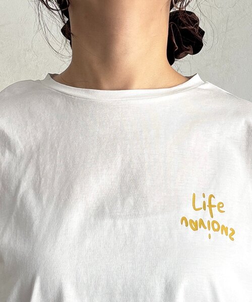 un dix cors(アンディコール)の「ドライタッチ胸元ロゴTEE(Tシャツ/カットソー・レディース・グレイッシュベージュ/オフホワイト/チャコールグレー・FREE)」の22枚目の写真