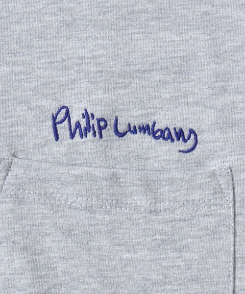 Philip Lumbang（フィリップランバン）の「Philip Lumbang/フィリップ・ランバン オーバーサイズ ポケット ワンポイント刺繍 ミニ裏毛 半袖Tシャツ スウェットTシャツ レディース メンズ（Tシャツ/カットソー・メンズ・ブラック/グレー/ネイビー/ホワイト・XL/L/M）」の17枚目の写真