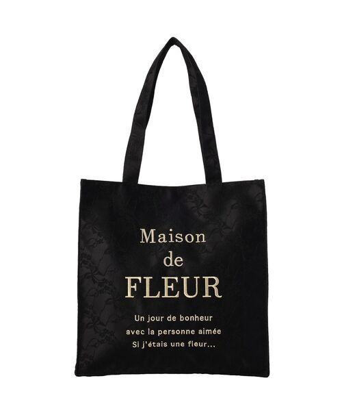 Maison de FLEUR(メゾンドフルール)の「リボンレースブランドロゴ刺繍スクエアトート(トートバッグ・レディース・ブラック/ピンク・FREE)」の7枚目の写真