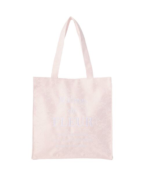 Maison de FLEUR(メゾンドフルール)の「リボンレースブランドロゴ刺繍スクエアトート(トートバッグ・レディース・ブラック/ピンク・FREE)」の8枚目の写真