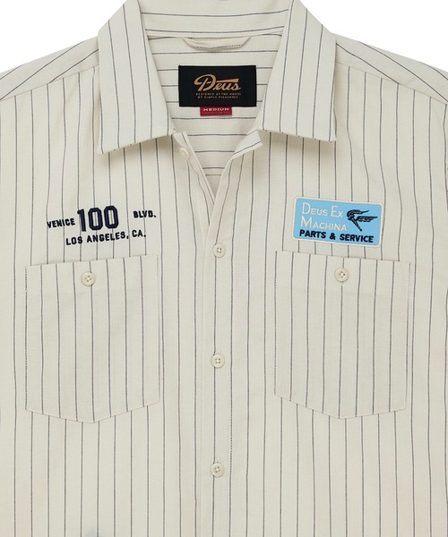 DEUS EX MACHINA（デウスエクスマキナ）の「FORECOURT STRIPE SHIRT（シャツ/ブラウス・メンズ・スカイブルー系・M）」の10枚目の写真