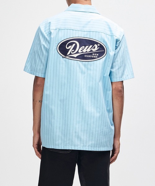 DEUS EX MACHINA（デウスエクスマキナ）の「FORECOURT STRIPE SHIRT（シャツ/ブラウス・メンズ・スカイブルー系・M）」の2枚目の写真