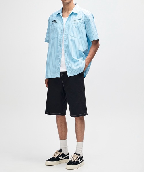 DEUS EX MACHINA（デウスエクスマキナ）の「FORECOURT STRIPE SHIRT（シャツ/ブラウス・メンズ・スカイブルー系・M）」の4枚目の写真