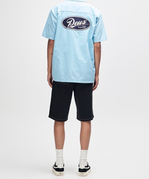 DEUS EX MACHINA（デウスエクスマキナ）の「FORECOURT STRIPE SHIRT（シャツ/ブラウス・メンズ・スカイブルー系・M）」の5枚目の写真