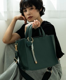 Rename（リネーム）の「【牛革底マチたっぷり】Rename リネーム カウレザー 2way スクエア ミニトートバッグ ハンドバッグ（ショルダーバッグ）」