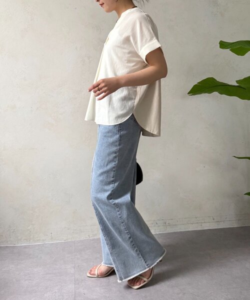 Jena espace merveilleux(ジェナ エスパスメルヴェイユ)の「フロントタックシアーブラウス(シャツ/ブラウス・レディース・ミント/チャコールグレー/アイボリー・FREE)」の7枚目の写真