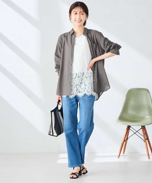 a.v.v(アーヴェヴェ)の「レースヘムタンクトップ(タンクトップ・レディース・アイボリー・38/42/40/36)」の3枚目の写真