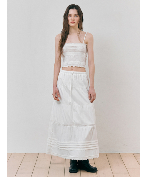 ETMON(エトモン)の「Flower String Sleeveless Blouse, White(Tシャツ/カットソー・レディース・その他・F)」の6枚目の写真
