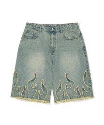 FLAME DENIM SHORTS (S.DENIM)