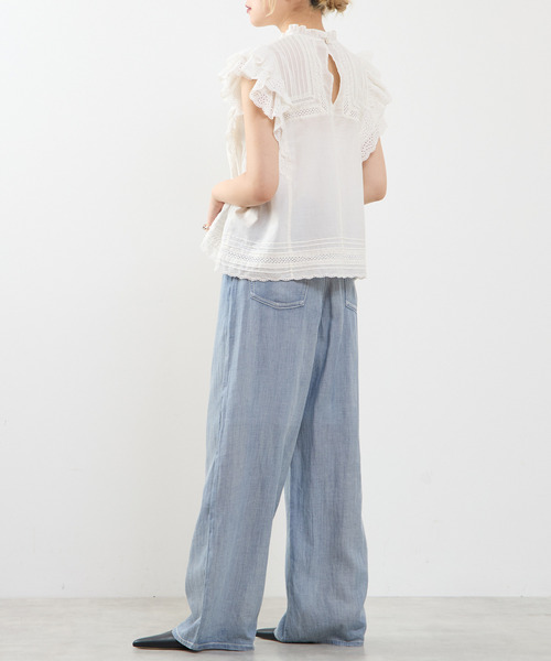 SOFFITTO(ソフィット)の「スカラ刺繍フリルブラウス(シャツ/ブラウス・レディース・ホワイト/ブラック・FREE)」の11枚目の写真