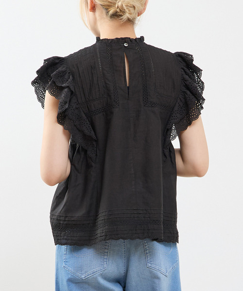 SOFFITTO(ソフィット)の「スカラ刺繍フリルブラウス(シャツ/ブラウス・レディース・ホワイト/ブラック・FREE)」の20枚目の写真