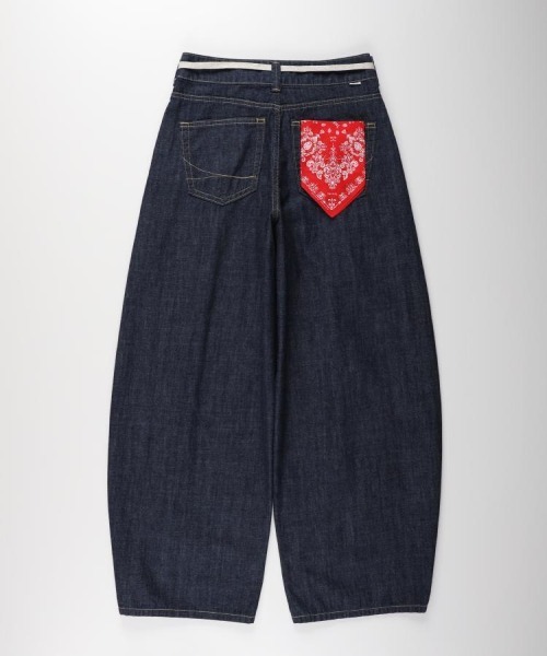 SOMETHING(サムシング)の「SOMETHING(サムシング)サマータックカーブパンツ(デニムパンツ・レディース・ノンウォッシュ・XS/S/M/L)」の5枚目の写真