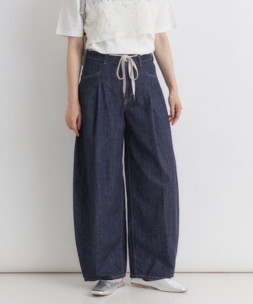SOMETHING(サムシング)の「SOMETHING(サムシング)サマータックカーブパンツ(デニムパンツ・レディース・ノンウォッシュ・XS/S/M/L)」の8枚目の写真