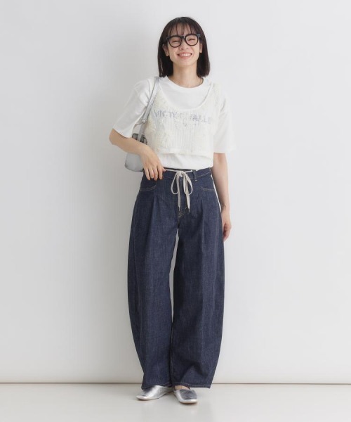 SOMETHING(サムシング)の「SOMETHING(サムシング)サマータックカーブパンツ(デニムパンツ・レディース・ノンウォッシュ・XS/S/M/L)」の9枚目の写真
