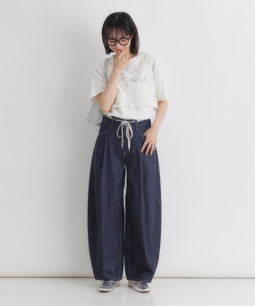 SOMETHING(サムシング)の「SOMETHING(サムシング)サマータックカーブパンツ(デニムパンツ・レディース・ノンウォッシュ・XS/S/M/L)」の11枚目の写真