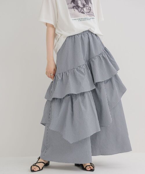 RETRO GIRL(レトロガール)の「ティアードスカート(スカート・レディース・グリーン系その他2/ブラウン系その他2/ブラック系その他2・FREE)」の1枚目の写真