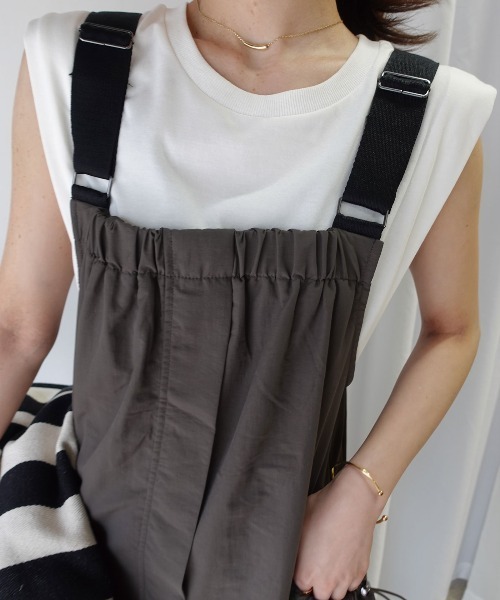 CORNERS（コーナーズ）の「Aラインナイロンジャンスカ【UVカット】【接触冷感】【撥水加工】（ジャンパースカート・レディース・ブラック/チャコールグレー/カーキ・FREE）」の11枚目の写真