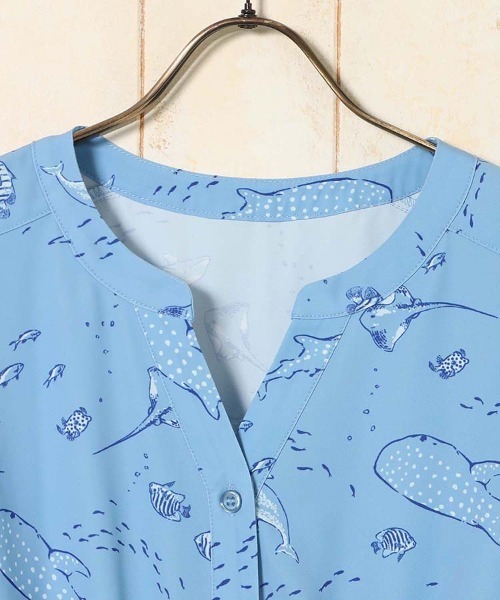 Bleu Bleuet（ブルーブルーエ）の「海の生き物総柄ワンピース（ワンピース・レディース・ネイビー/ブルー・M）」の19枚目の写真