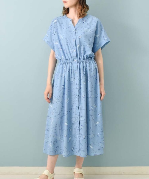 Bleu Bleuet（ブルーブルーエ）の「海の生き物総柄ワンピース（ワンピース・レディース・ネイビー/ブルー・M）」の12枚目の写真