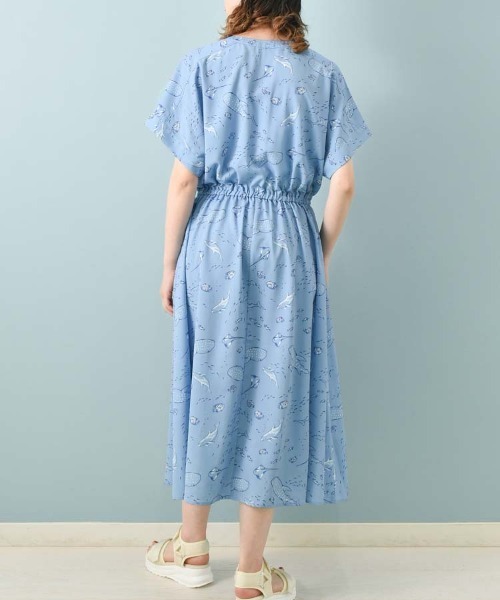 Bleu Bleuet（ブルーブルーエ）の「海の生き物総柄ワンピース（ワンピース・レディース・ネイビー/ブルー・M）」の10枚目の写真