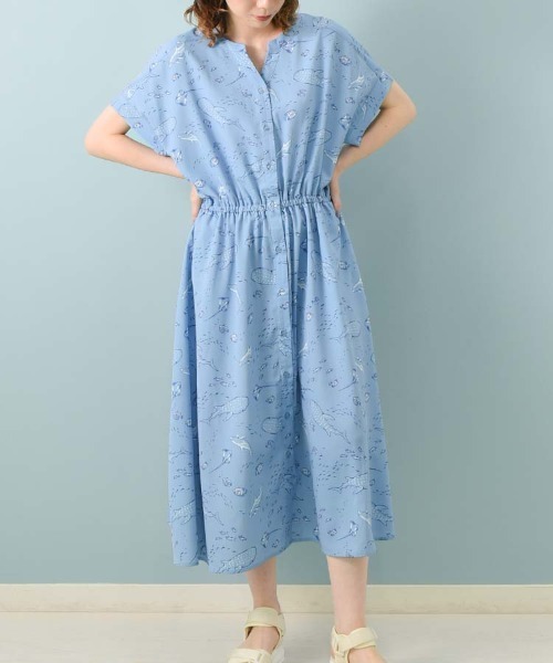 Bleu Bleuet（ブルーブルーエ）の「海の生き物総柄ワンピース（ワンピース・レディース・ネイビー/ブルー・M）」の14枚目の写真
