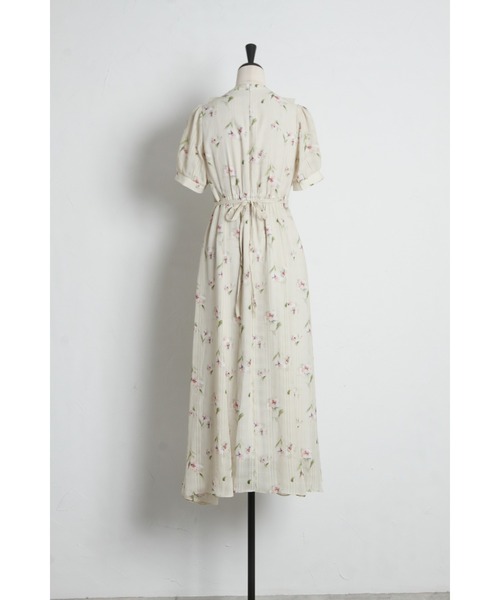 tocco closet(トッコ クローゼット)の「リボン付きシアーチェック×フラワープリントワンピース(ワンピース・レディース・ブラック/ミント・M)」の22枚目の写真