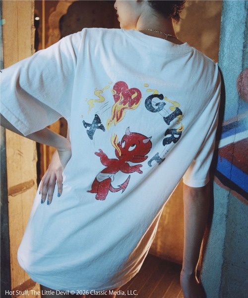X-girl(エックスガール)の「X-girl | HOT STUFF FADED S/S TEE(Tシャツ/カットソー・レディース・ブラック/ホワイト・S/M)」の4枚目の写真