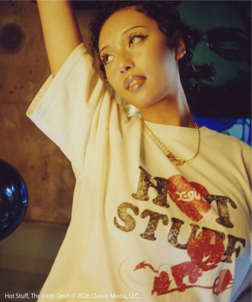 X-girl(エックスガール)の「X-girl | HOT STUFF FADED S/S TEE(Tシャツ/カットソー・レディース・ブラック/ホワイト・S/M)」の5枚目の写真