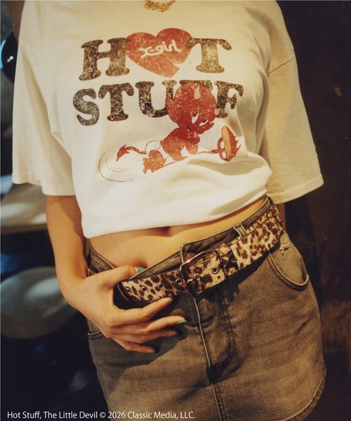 X-girl(エックスガール)の「X-girl | HOT STUFF FADED S/S TEE(Tシャツ/カットソー・レディース・ブラック/ホワイト・S/M)」の6枚目の写真