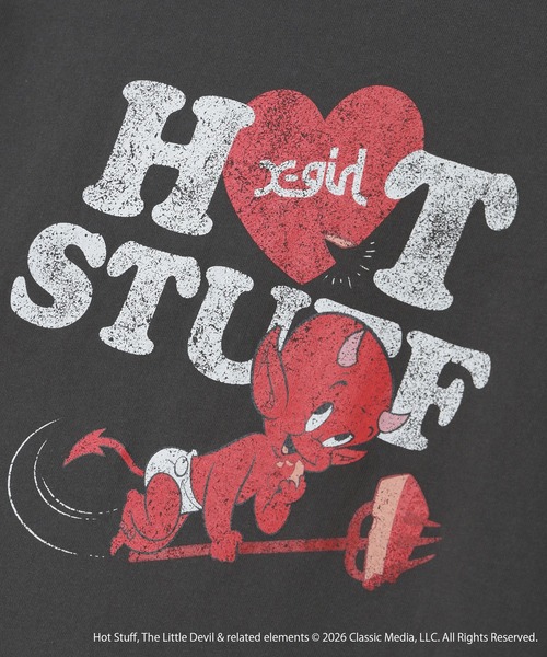 X-girl(エックスガール)の「X-girl | HOT STUFF FADED S/S TEE(Tシャツ/カットソー・レディース・ブラック/ホワイト・S/M)」の13枚目の写真