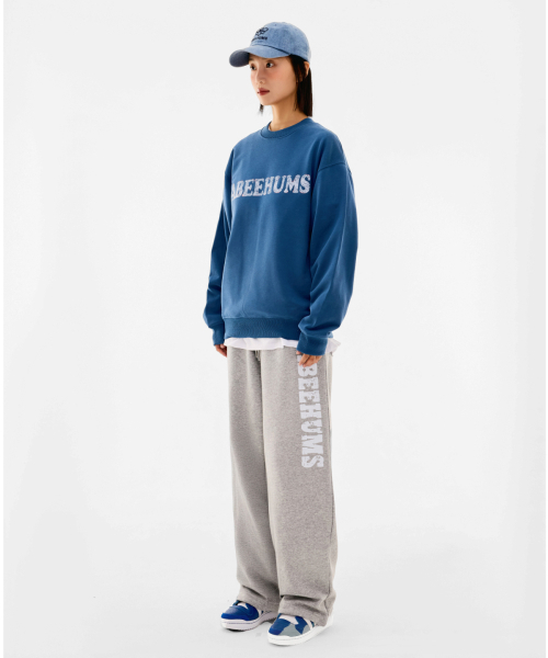 ABEEHUMS(アビハムズ)の「ヴィンテージクラックロゴスウェットワイドパンツ ABH357-302 メランジグレー(スウェットパンツ・レディース・ミックスグレー・SMALL/MEDIUM)」の4枚目の写真