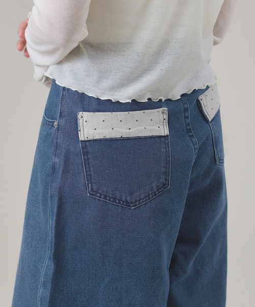 apres jour mignon(アプレジュールミニョン)の「裾ドットカーブデニムパンツ(デニムパンツ・レディース・インディゴブルー/ブラック/ブルー・LARGE/SMALL/MEDIUM)」の14枚目の写真