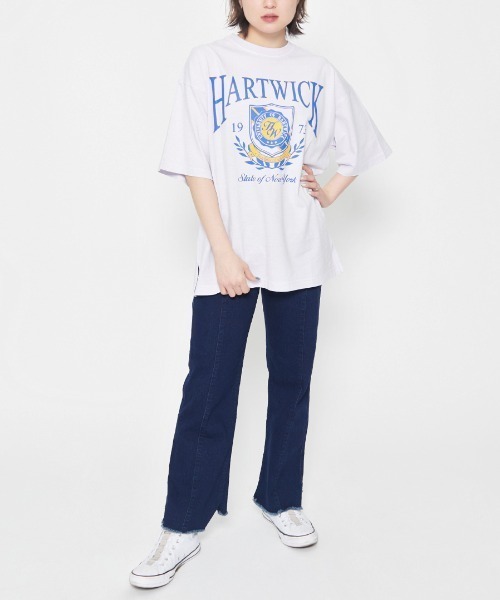 DOUBLE STEAL(ダブルスティール)の「HARTWICK カレッジロゴTシャツ(Tシャツ/カットソー・レディース・ラベンダー/チャコールグレー/グレー系その他・FREE)」の8枚目の写真
