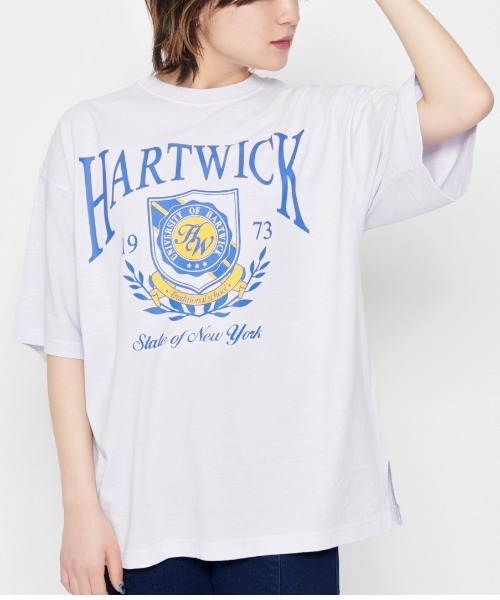 DOUBLE STEAL(ダブルスティール)の「HARTWICK カレッジロゴTシャツ(Tシャツ/カットソー・レディース・ラベンダー/チャコールグレー/グレー系その他・FREE)」の5枚目の写真