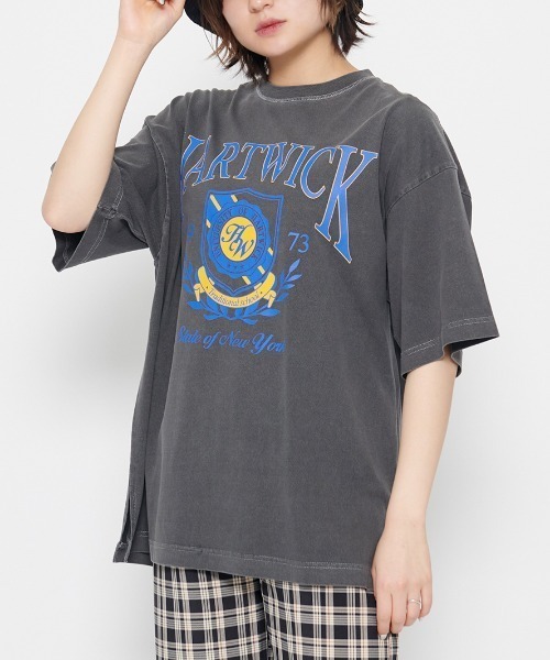 DOUBLE STEAL(ダブルスティール)の「HARTWICK カレッジロゴTシャツ(Tシャツ/カットソー・レディース・ラベンダー/チャコールグレー/グレー系その他・FREE)」の18枚目の写真
