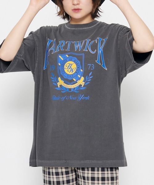 DOUBLE STEAL(ダブルスティール)の「HARTWICK カレッジロゴTシャツ(Tシャツ/カットソー・レディース・ラベンダー/チャコールグレー/グレー系その他・FREE)」の19枚目の写真