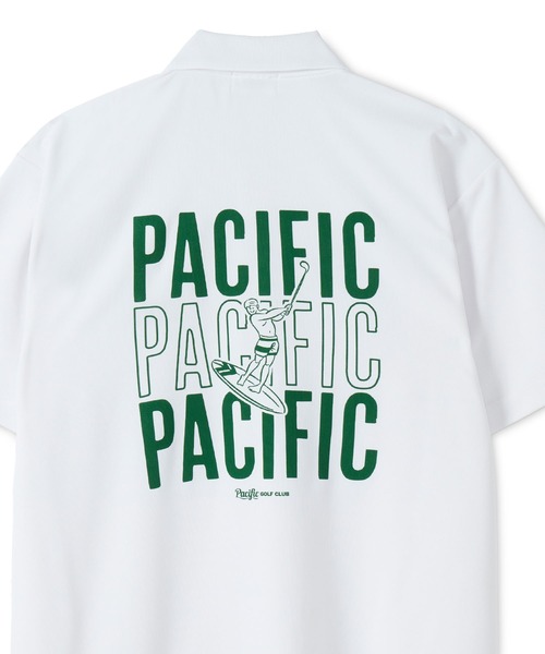 Pacific GOLF CLUB(パシフィックゴルフクラブ)の「【MEN】TRIPLE PACIFIC LOGO POLO SHIRT(ポロシャツ・メンズ・ホワイト/ブラック・S/XXL/L/M/XL)」の4枚目の写真
