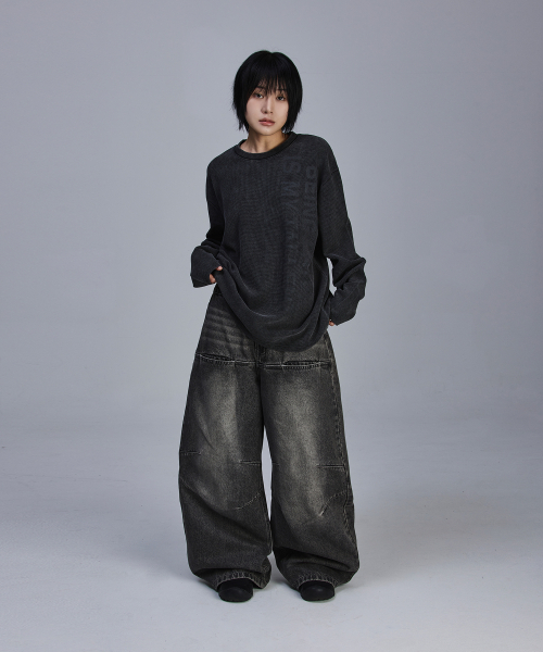 SCALLYWAG（スカリーワグ）の「フロントポケットパラシュートウォッシングデニムパンツ[ブラック]（デニムパンツ・レディース・その他・MEDIUM/X-LARGE/SMALL/LARGE）」の6枚目の写真