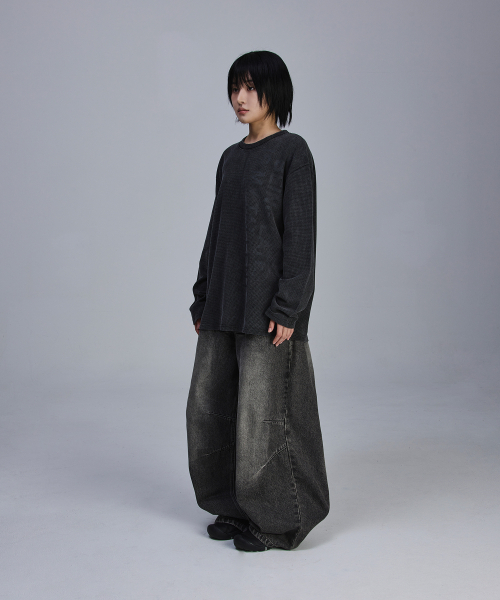 SCALLYWAG（スカリーワグ）の「フロントポケットパラシュートウォッシングデニムパンツ[ブラック]（デニムパンツ・レディース・その他・MEDIUM/X-LARGE/SMALL/LARGE）」の13枚目の写真