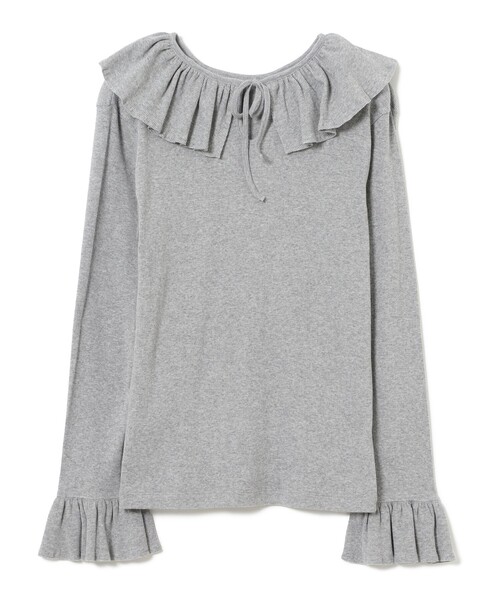 BEAMS BOY(ビームスボーイ)の「リブ フリル ギャザー ロング スリーブ(Tシャツ/カットソー・レディース・ブラウン/グレー/ナチュラル・1/2)」の20枚目の写真