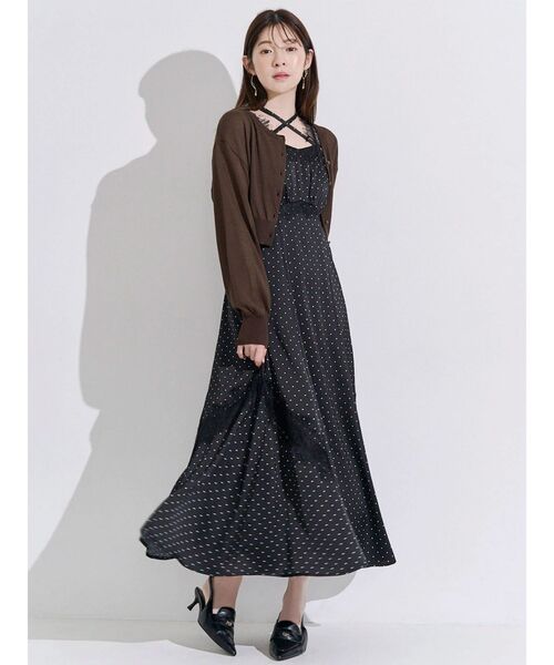 MERCURYDUO(マーキュリーデュオ)の「コンパクトシアークルーネックロングスリーブカーディガン(カーディガン/ボレロ・レディース・ブラック/ライトブルー/ブラウン/オフホワイト・FREE)」の7枚目の写真