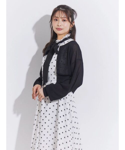 MERCURYDUO(マーキュリーデュオ)の「コンパクトシアークルーネックロングスリーブカーディガン(カーディガン/ボレロ・レディース・ブラック/ライトブルー/ブラウン/オフホワイト・FREE)」の15枚目の写真