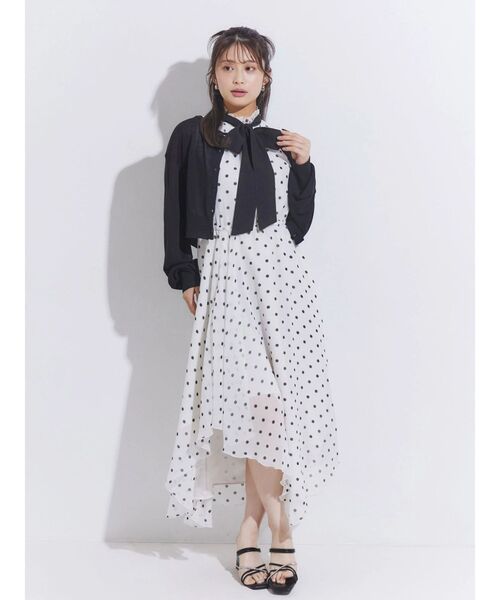 MERCURYDUO(マーキュリーデュオ)の「コンパクトシアークルーネックロングスリーブカーディガン(カーディガン/ボレロ・レディース・ブラック/ライトブルー/ブラウン/オフホワイト・FREE)」の17枚目の写真